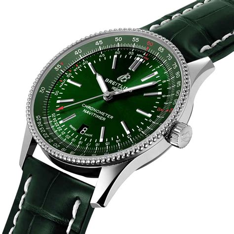 Breitling green face watch